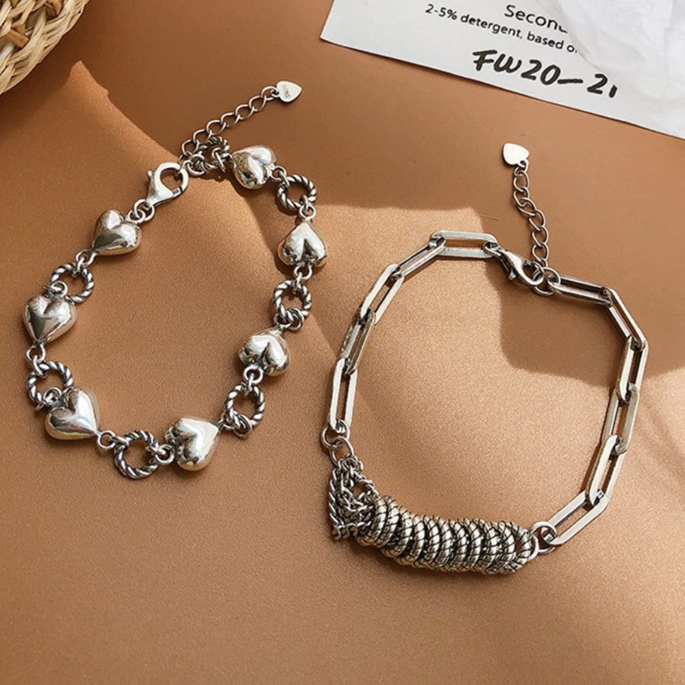 *NEW 925 Sterling Silver Vintage Link Bracelet B - Picture 2 of 7